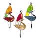 Handpainted Peacock Design Iron Wall Hook with Traditional Indian Art